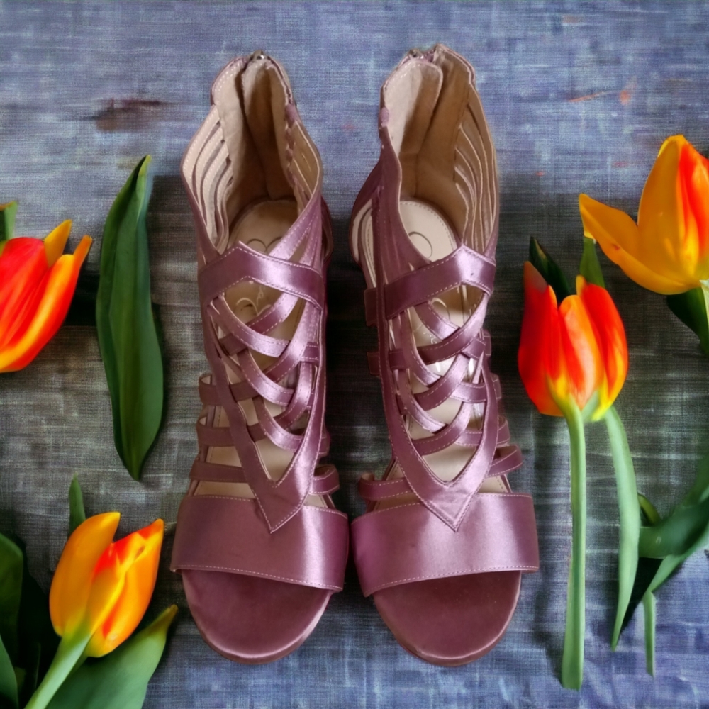Jessica Simpson Purple Satin Heels